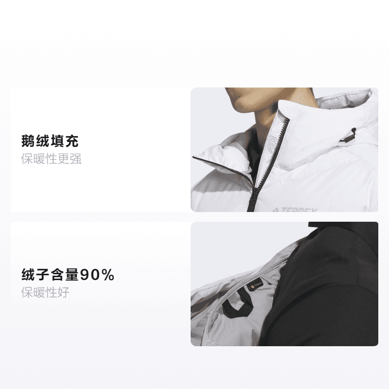 Зимняя куртка adidas Goose Down Jacket White - изображение 2