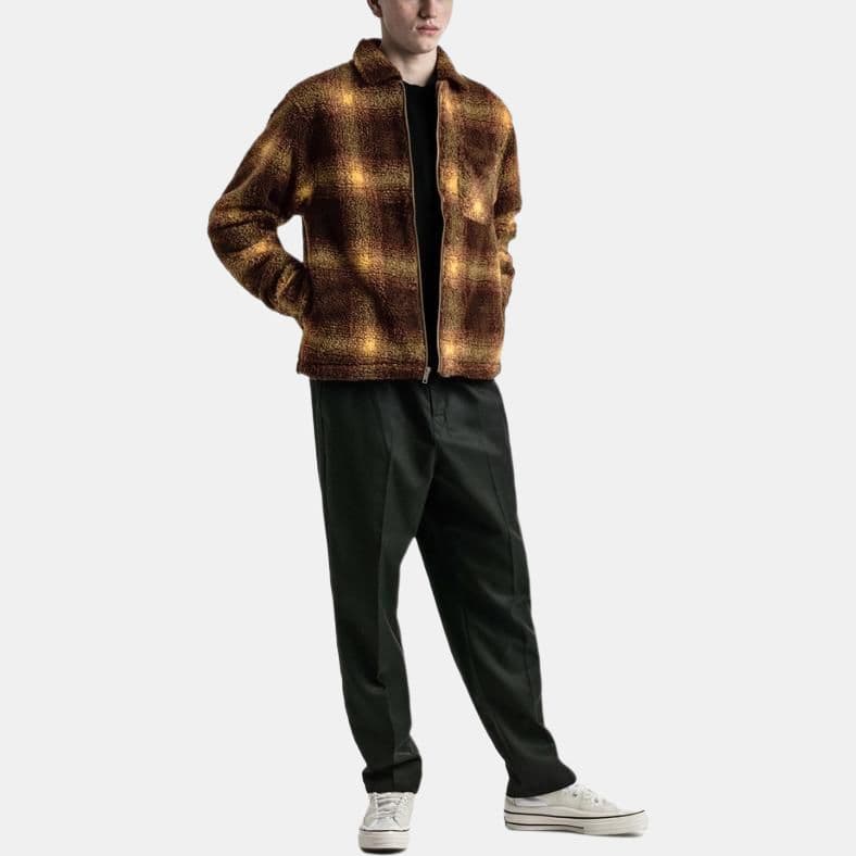 Куртка Stussy Shadow Plaid Sherpa Zip Shirt - изображение 3
