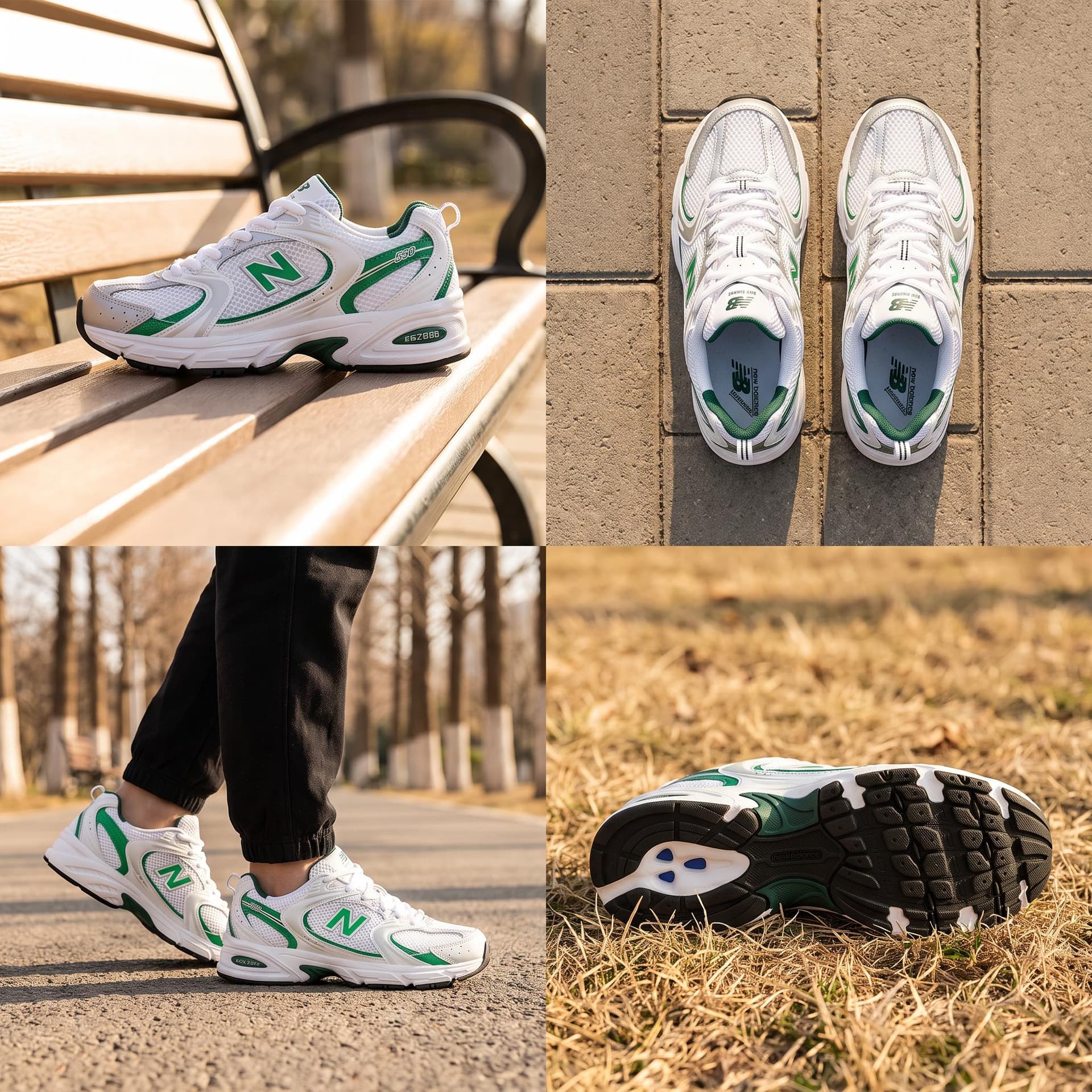 Кроссовки для бега New Balance 530 White Green - изображение 2