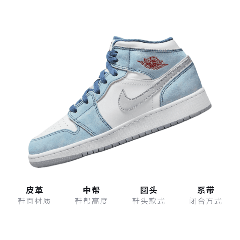 Кроссовки для баскетбола Jordan Air Jordan 1 Mid SE GS - изображение 3