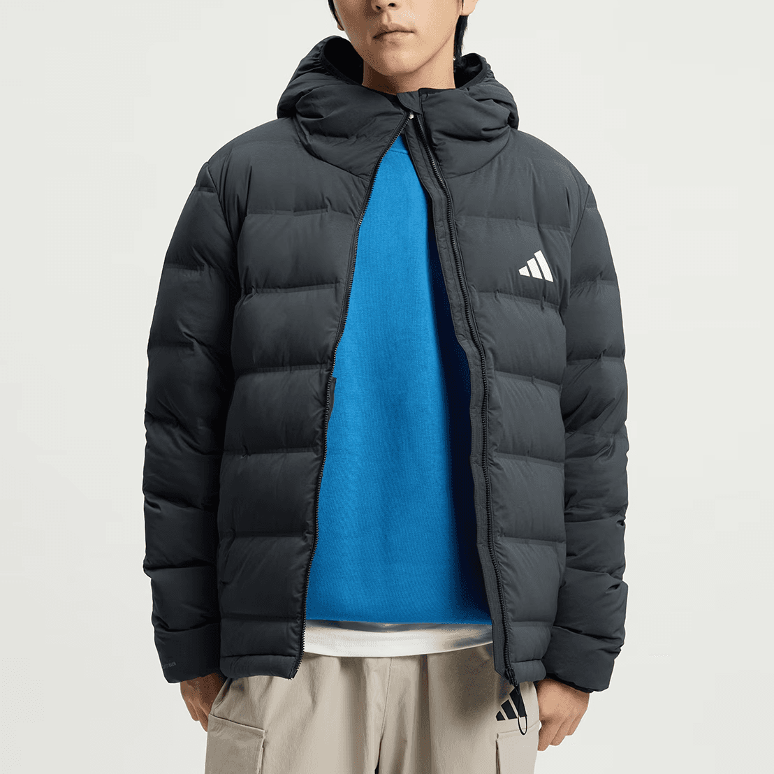 Зимняя куртка Adidas Helionic Эластичный Пуховик с Капюшоном Мужской - изображение 4
