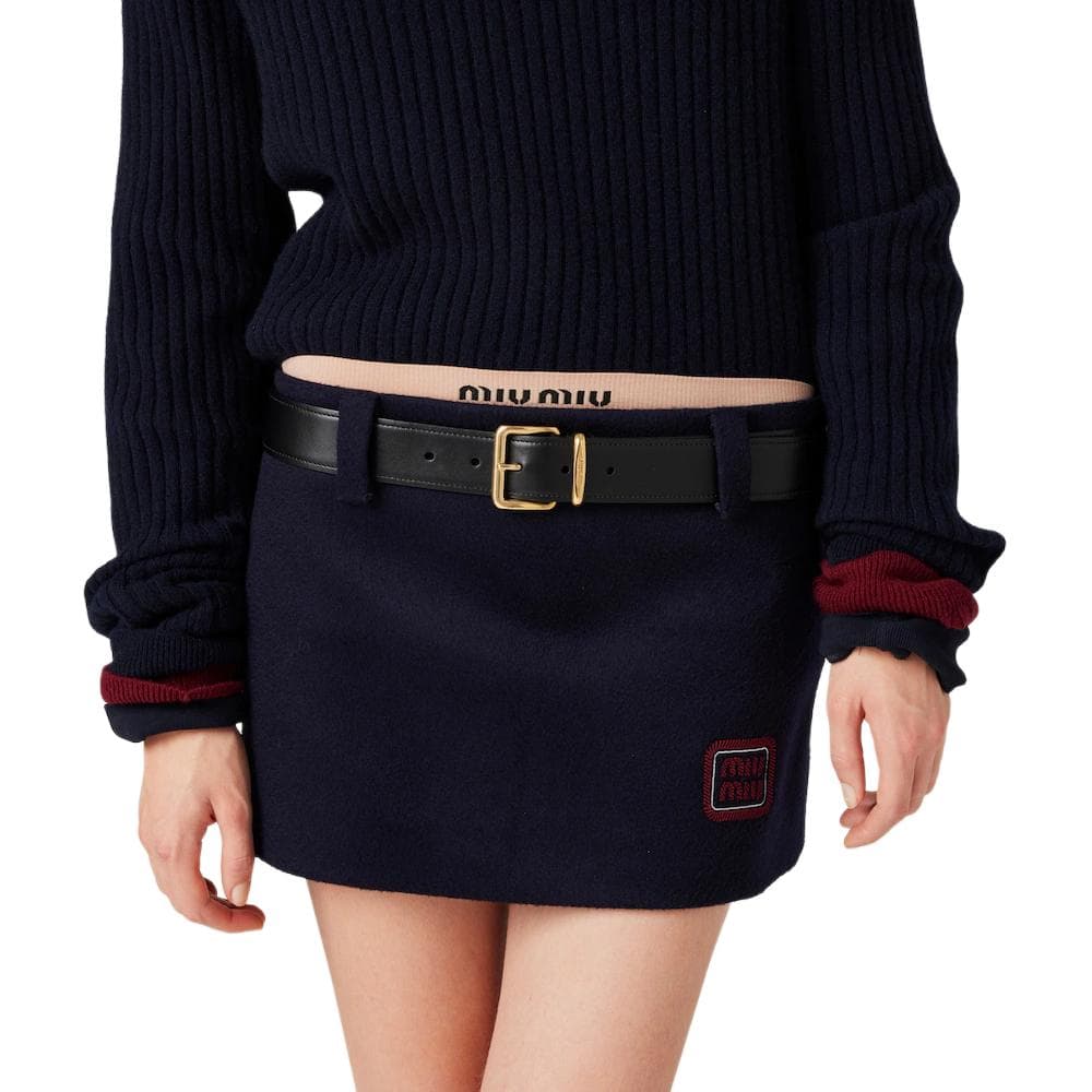 Юбка Miu Miu Velvet Texture Mini Skirt - изображение 2