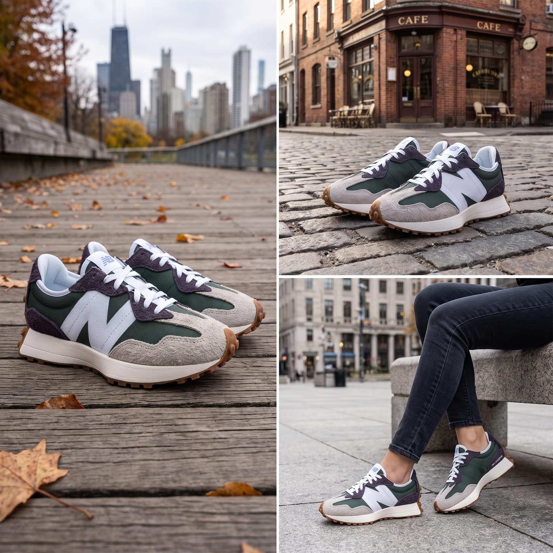 Кроссовки для бега New Balance 327 Grey Black - изображение 3
