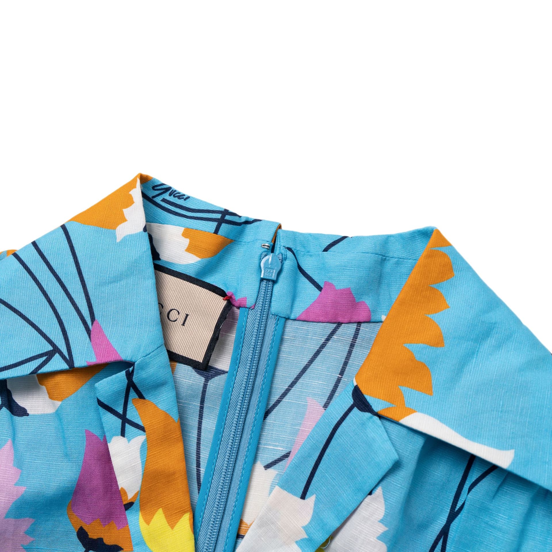 Платье Gucci Tulip Print Dress Blue - изображение 2
