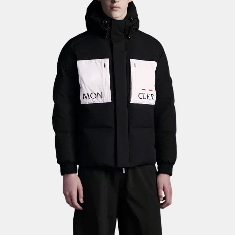 Зимняя куртка Moncler FW21 Logo Block Hoodie Down Jacket Black - изображение 3