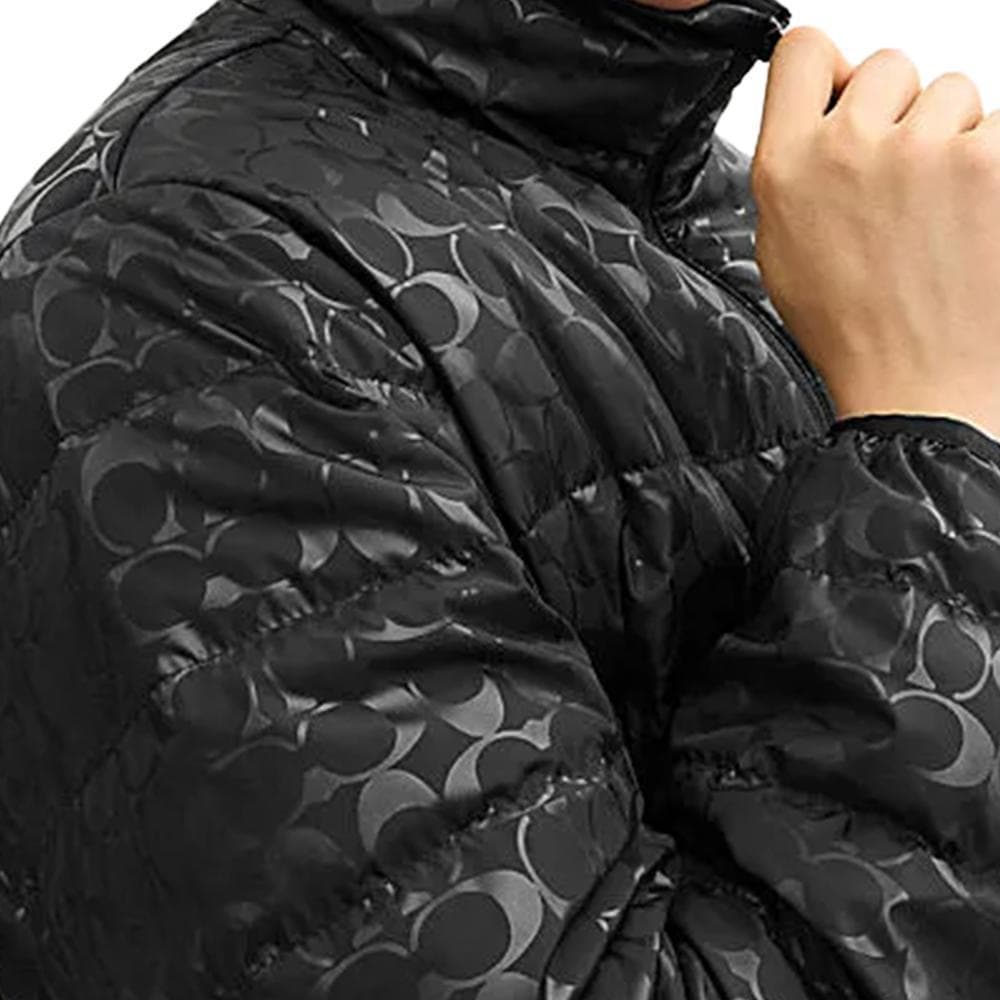 Зимняя куртка COACH SS24 Jacquard Zip-Up Down Jacket Black — фото 3