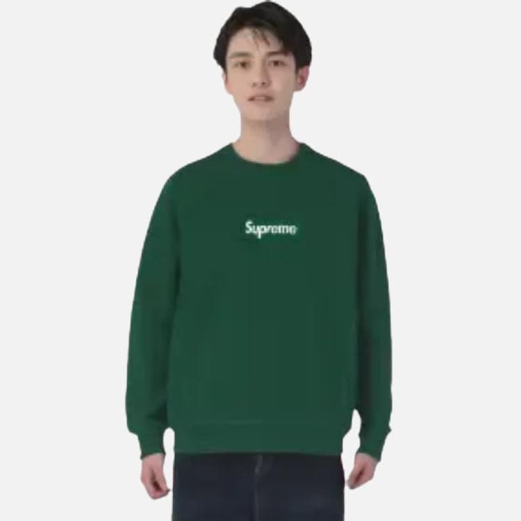 Худи Supreme FW18 Box Logo Crewneck Dark Green - изображение 7