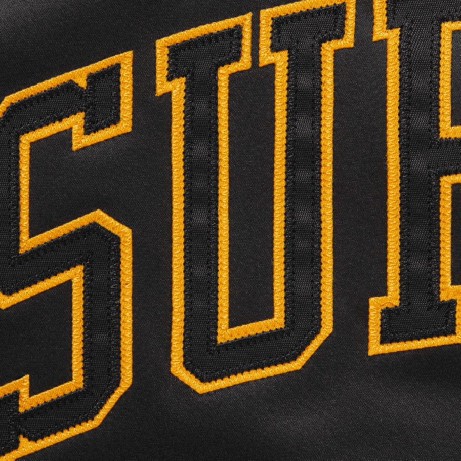 Куртка Supreme X Mitchell Ness Fw25 WEEK11 Линейная с капюшоном сатиновая куртка Varsity унисекс - изображение 3