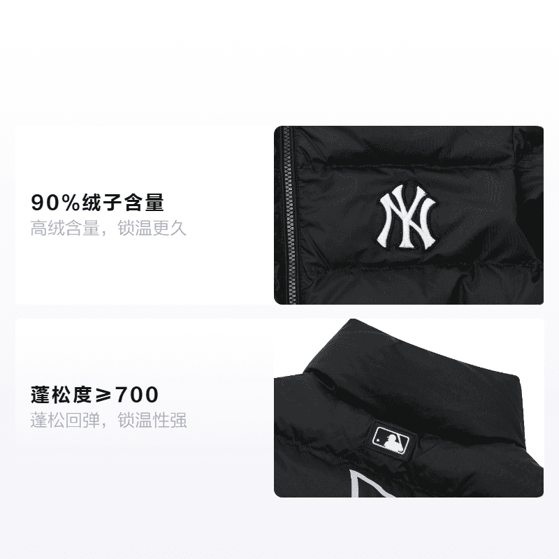 Зимняя куртка MLB Yankees Logo Puffer Jacket Black - изображение 2