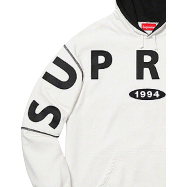 Кофта Supreme FW19 Spread Logo Hooded Sweatshirt White - изображение 2