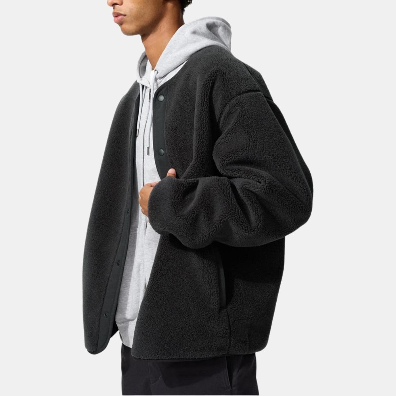 Куртка UNIQLO Темно-серый Мужской Бархатные Куртки - изображение 3