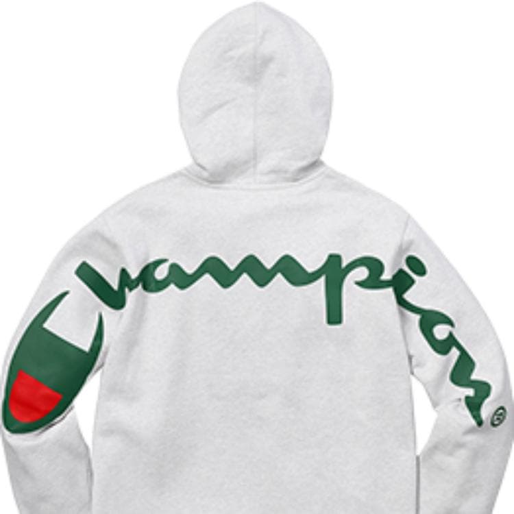 Худи Supreme x Champion Hoodie Grey - изображение 3