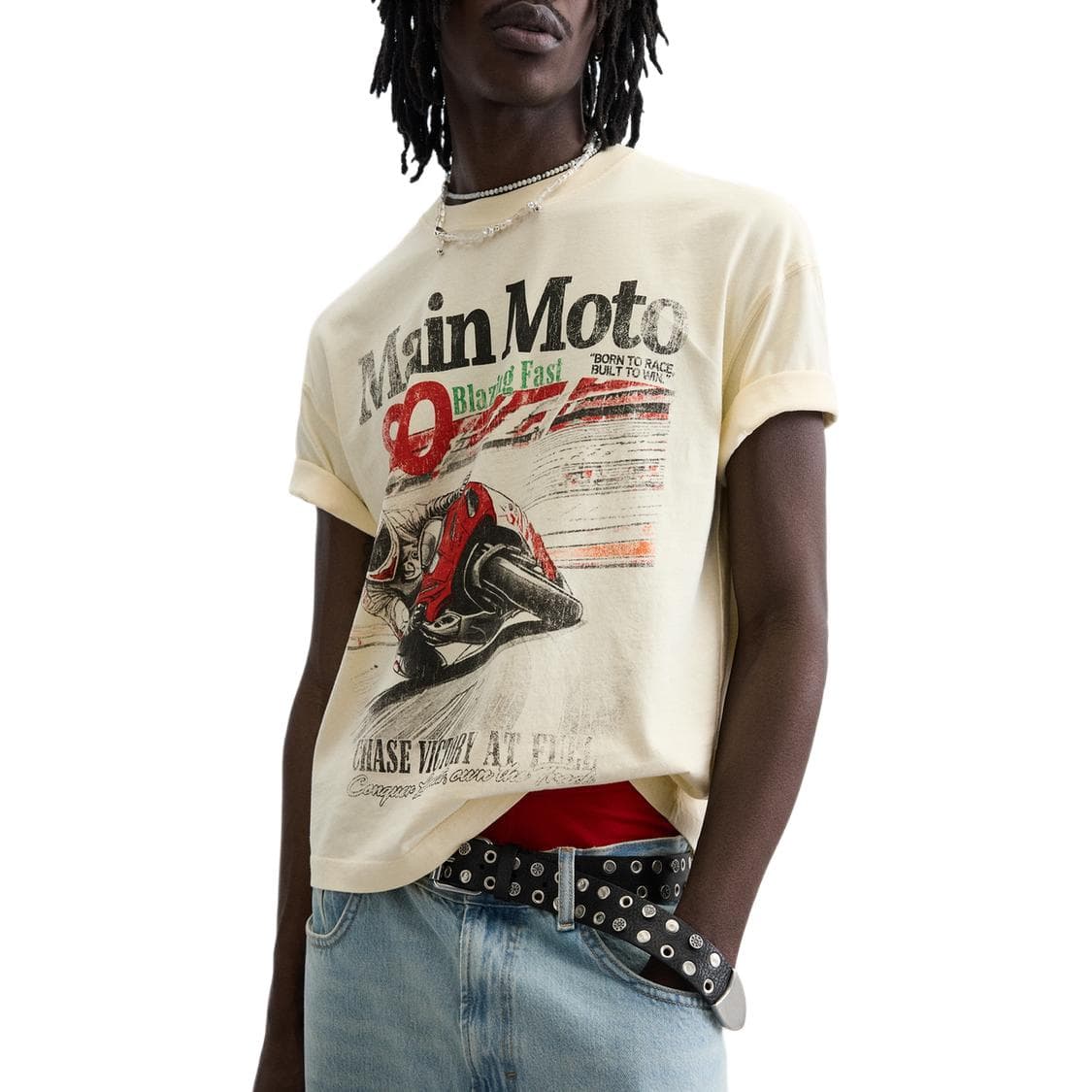 Футболка ZARA Relaxed Printed T-Shirt Off-White - изображение 6