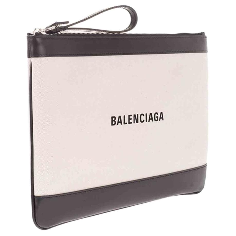 Сумка Balenciaga Canvas Leather Clutch Beige Black - изображение 2