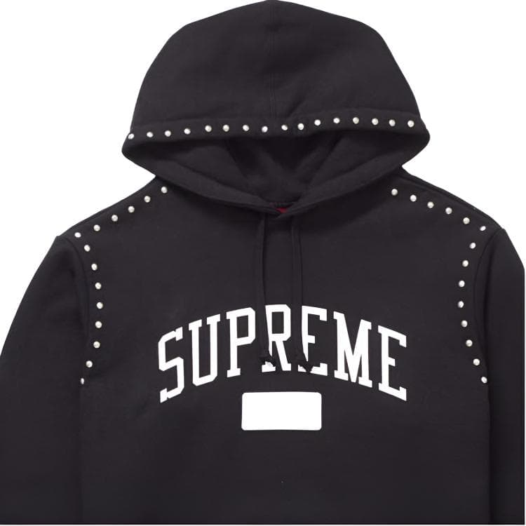Кофта Supreme FW18 Studded Hooded Sweatshirt Black - изображение 3