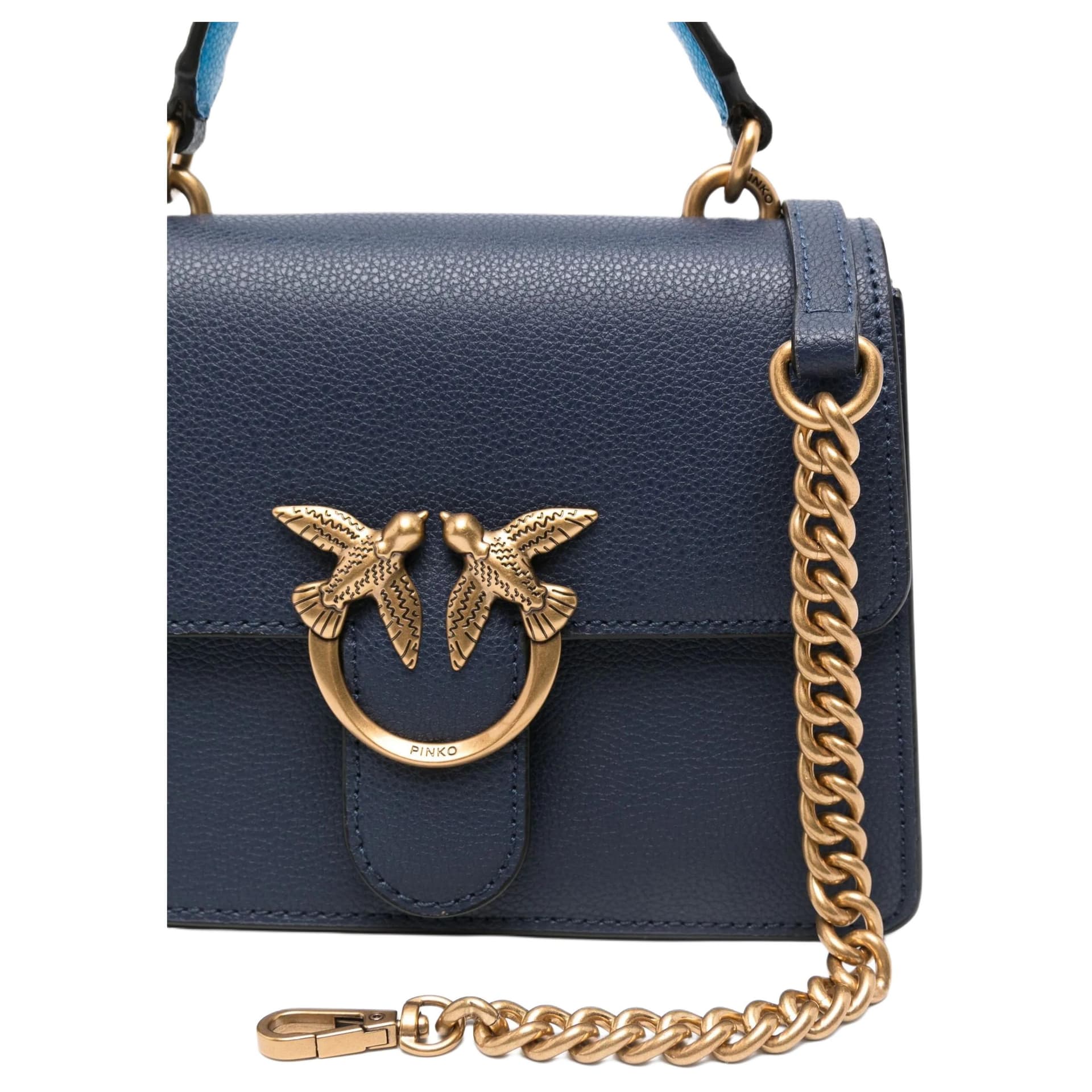 Сумка PINKO Mini Leather Shoulder Bag Blue - изображение 3