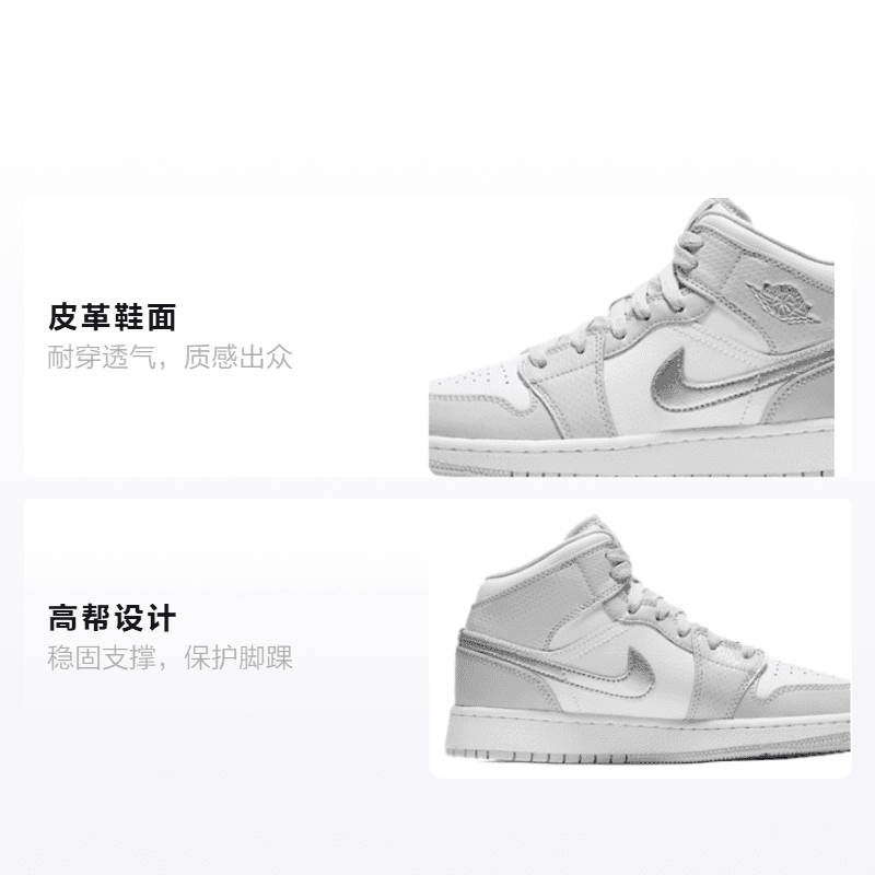 Кроссовки для баскетбола Jordan Air Jordan 1 Mid GS - изображение 2