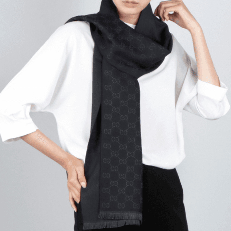 Шарф Gucci Tassel Wool Scarf Navy - изображение 5