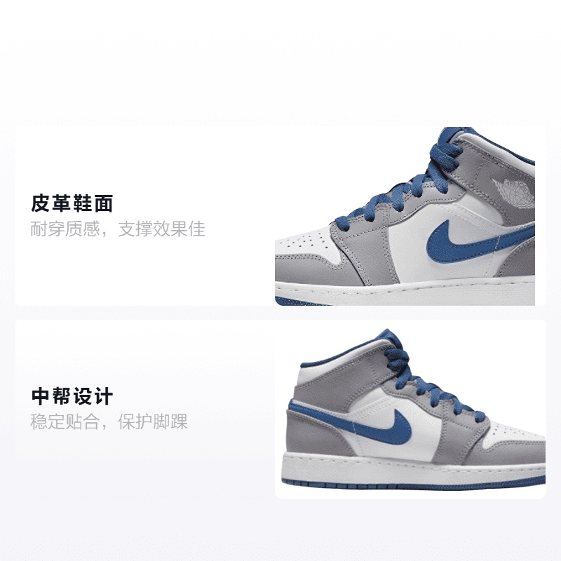 Кроссовки для баскетбола Jordan Air Jordan 1 Mid GS - изображение 2