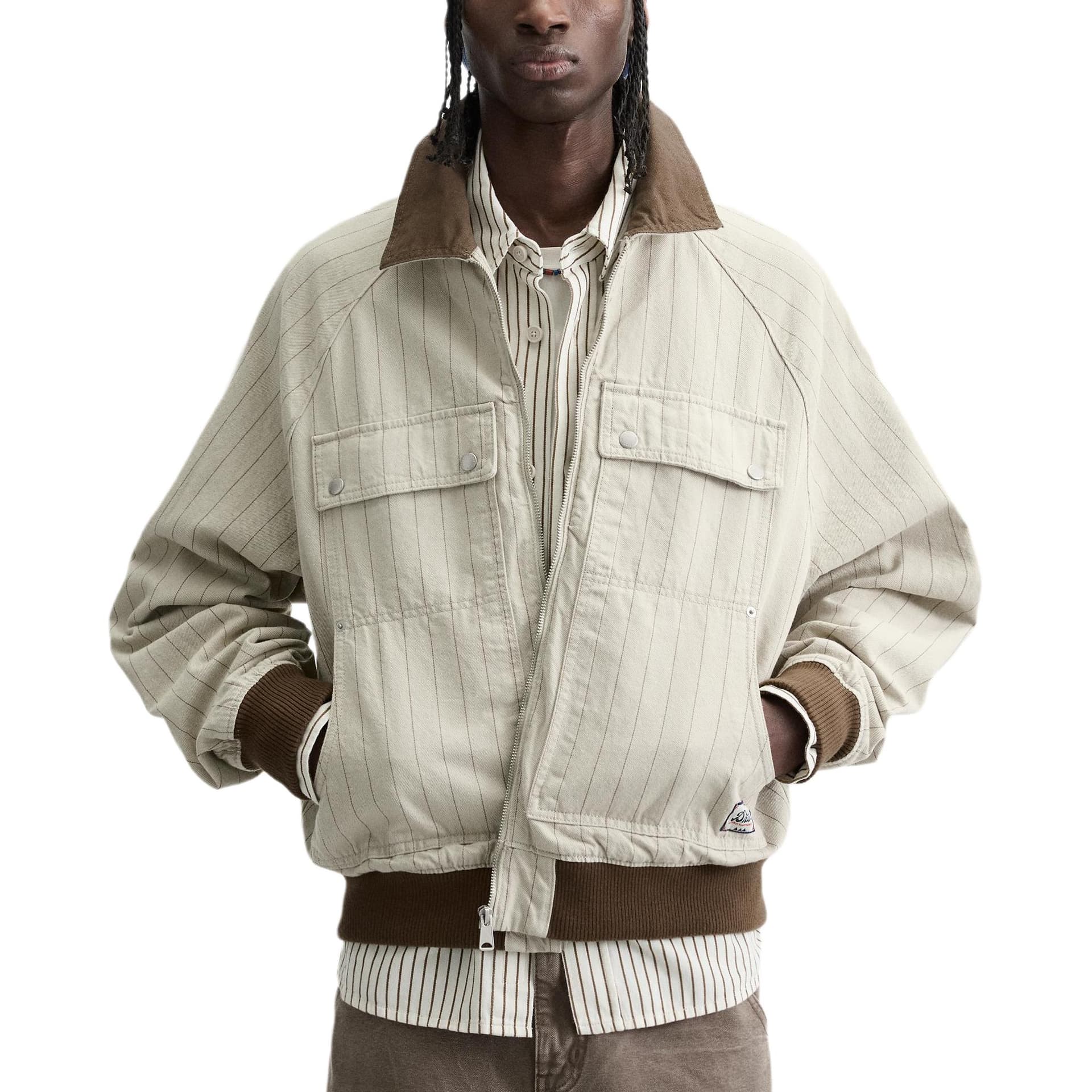 Куртка ZARA Striped Colorblock Jacket - изображение 3