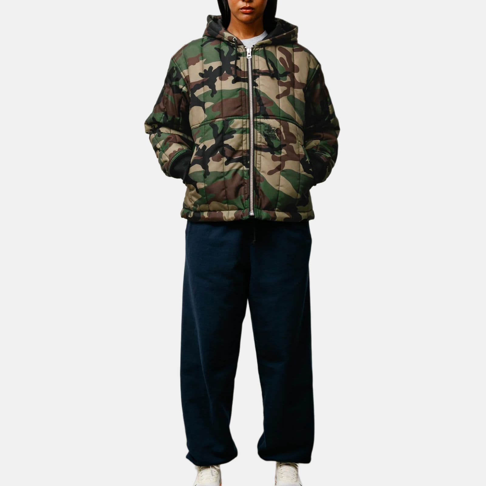 Куртка Stussy FW25 holiday QUILTED NYLON WORK JACKET logo — фото 4