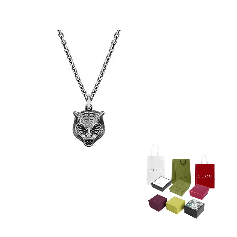 Ожерелье Gucci Tiger Head Pendant Necklace - изображение 7