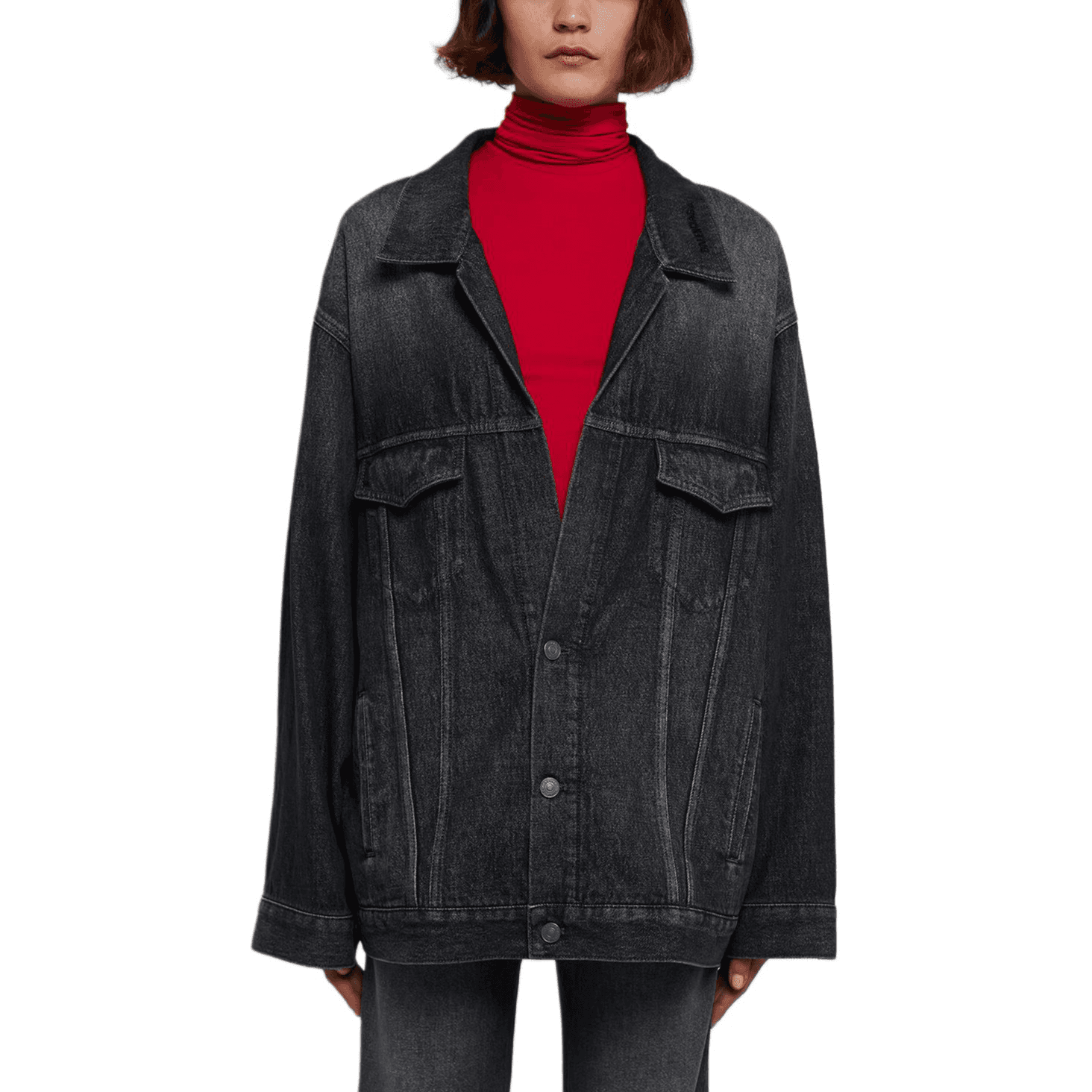 Balenciaga FW21 Denim Jacket Black - изображение 4