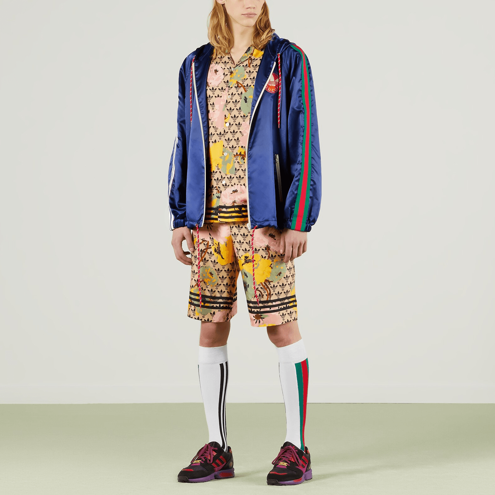 Шорты GUCCI x adidas SS23 Floral Silk Shorts - изображение 2