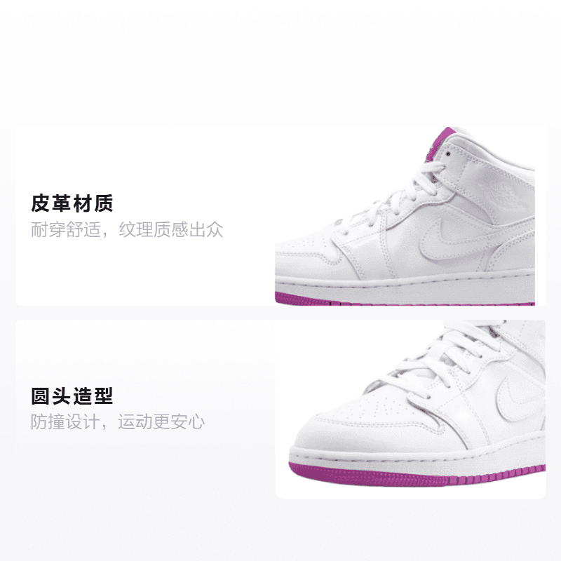 Кроссовки для баскетбола Jordan Air Jordan 1 Mid GS - изображение 2