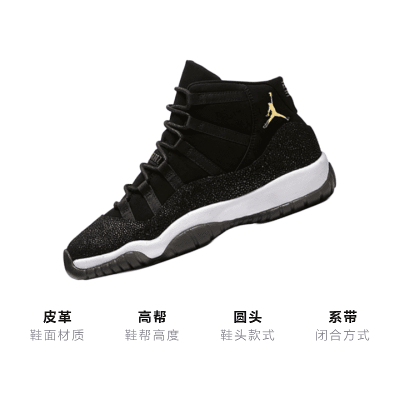 Кроссовки для баскетбола Jordan Air Jordan 11 Retro Heiress Black GS - изображение 3