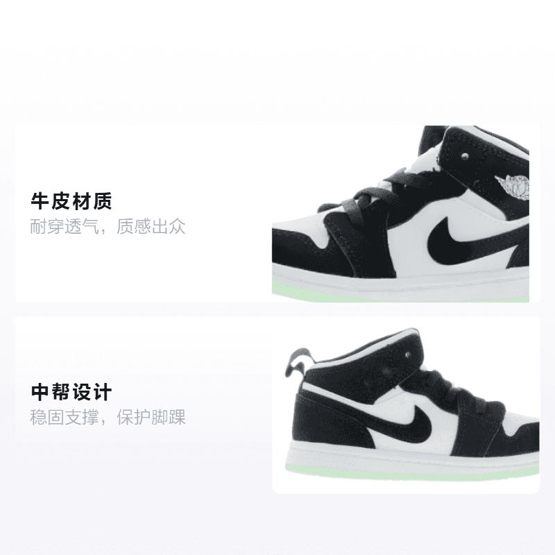 Кроссовки Jordan Air Jordan 1 Mid White Black Teal Tint - изображение 2
