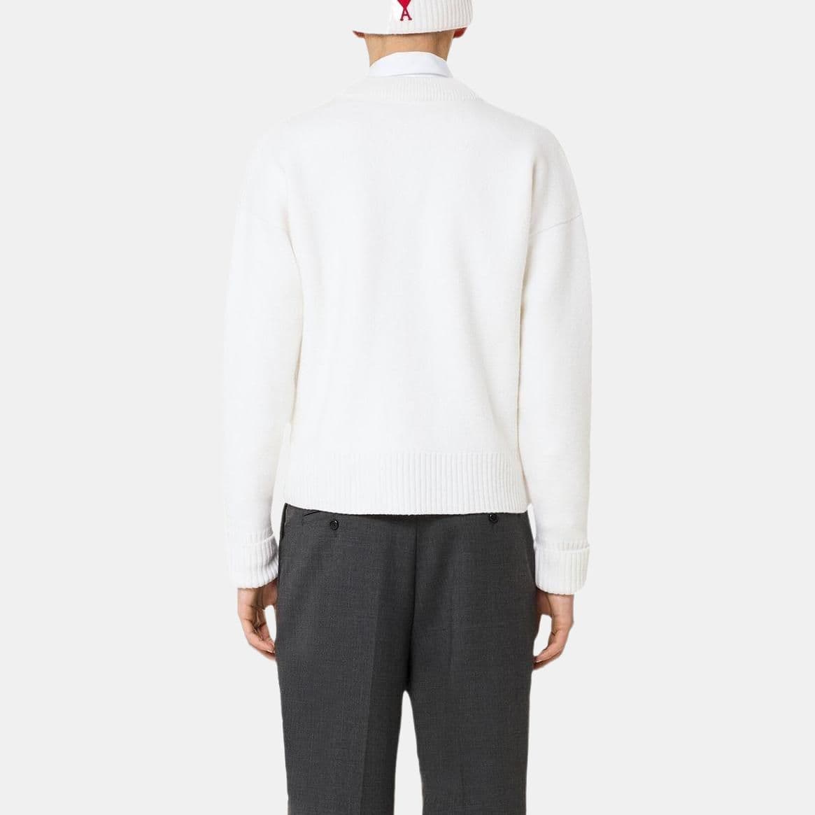 Кофта AMIPARIS V-Neck Wool Sweater Off-White - изображение 3