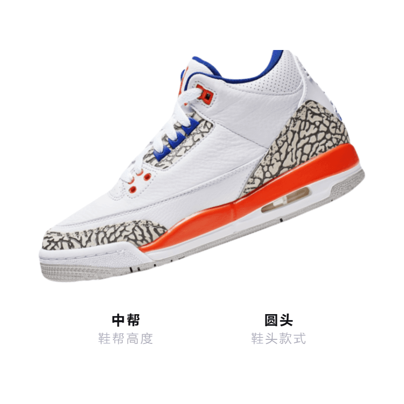 Кроссовки для баскетбола Jordan Air Jordan 3 Knicks GS - изображение 3
