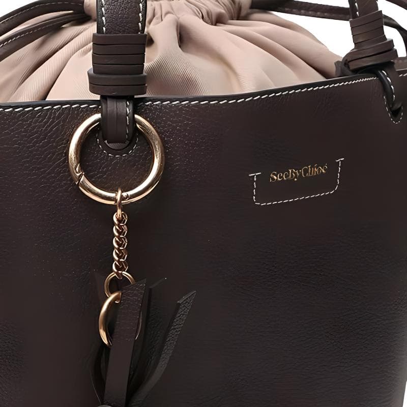 Сумка See By Chloe Logo Embroidered Leather Tote Bag - изображение 4
