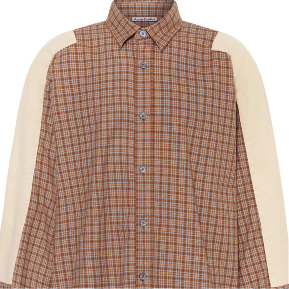 Куртка Acne Studios FW24 Plaid Button Shirt Jacket Brown - изображение 3