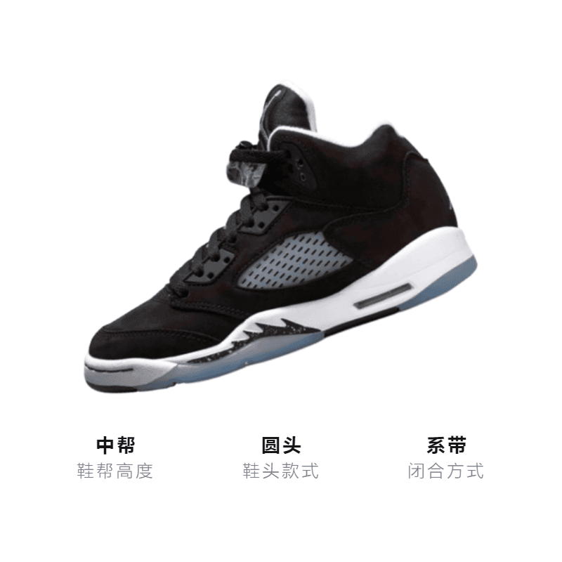 Кроссовки для баскетбола Jordan Air Jordan 5 Retro "Moonlight" TPU GS 2021 - изображение 3