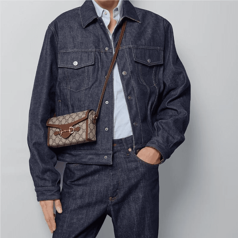 Сумка через плечо Gucci Horsebit 1955 - изображение 10