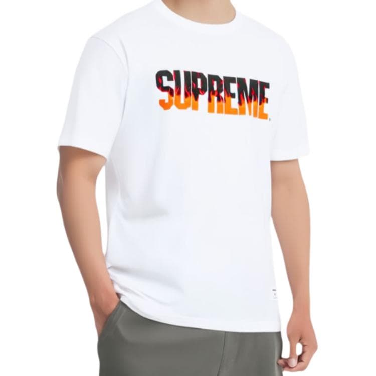 Футболка Supreme Flame S/S Top White - изображение 5