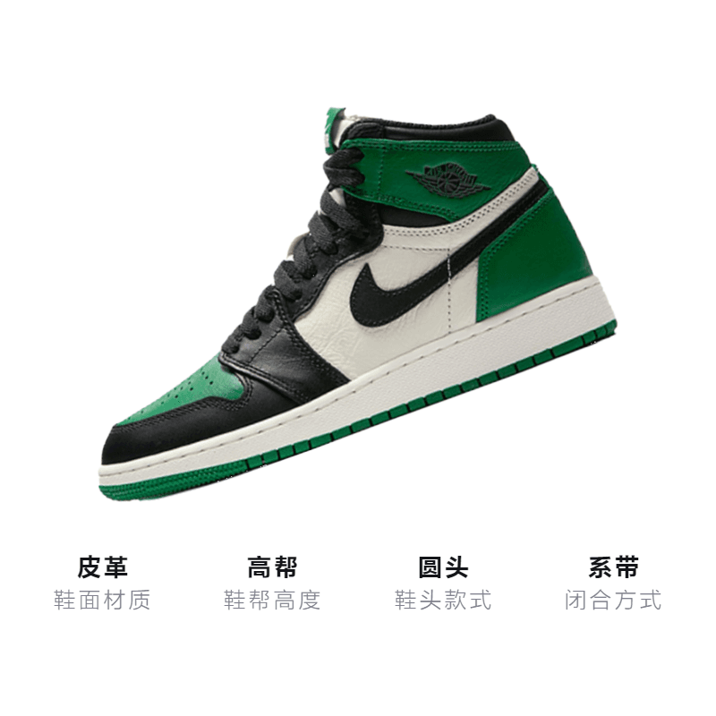 Кроссовки для баскетбола Jordan Air Jordan 1 Retro High Pine Green GS - изображение 3