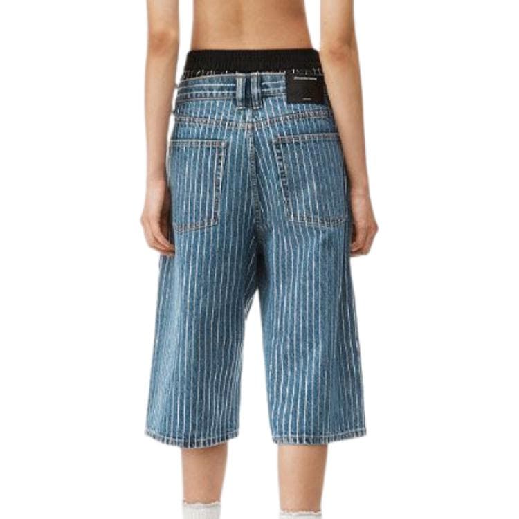 Джинсовые шорты Alexander Wang SS22 Crystal Stripe Denim Shorts - изображение 7