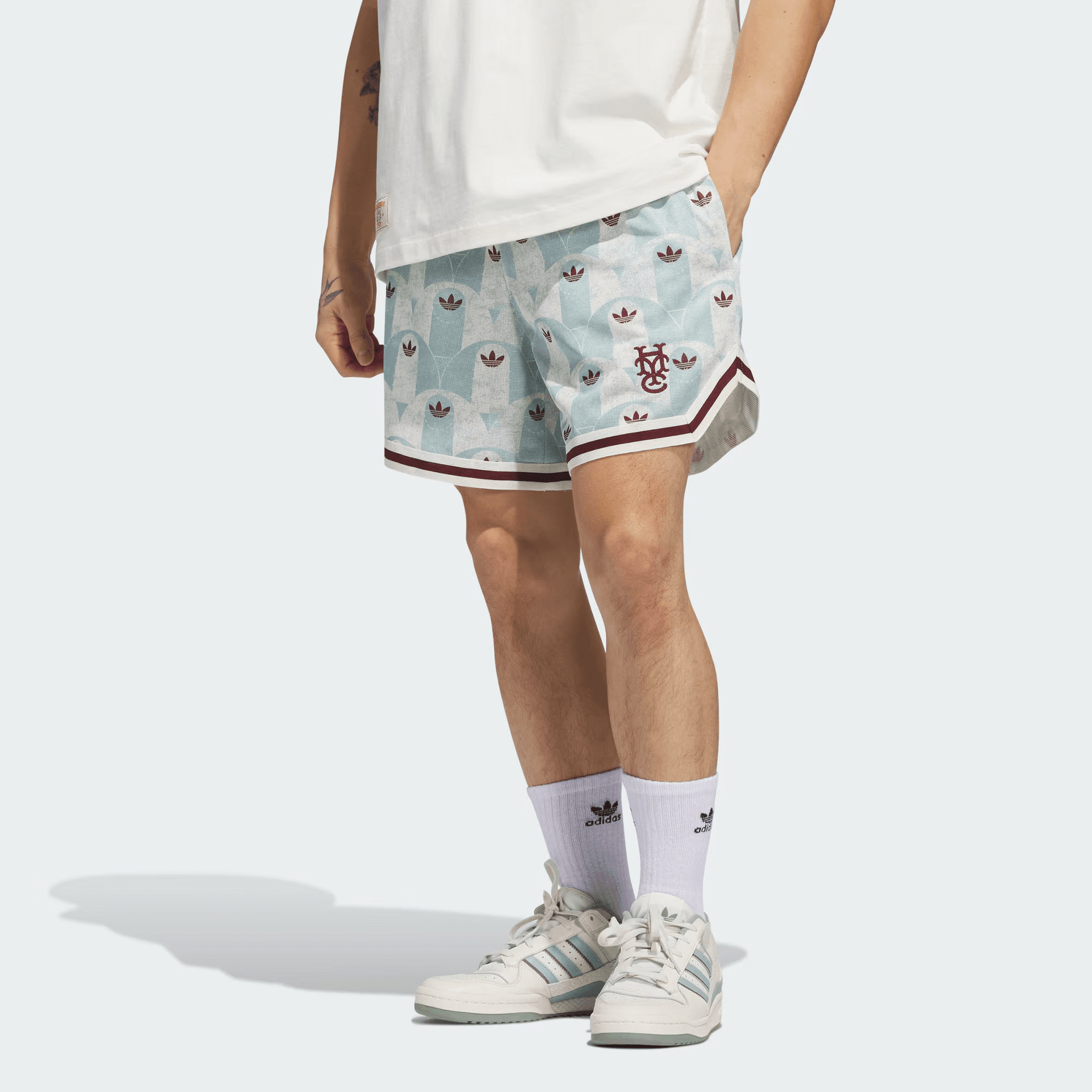 Тренировочные штаны adidas originals x HOOP YORK CITY ALLOVER PRINT logo - изображение 4