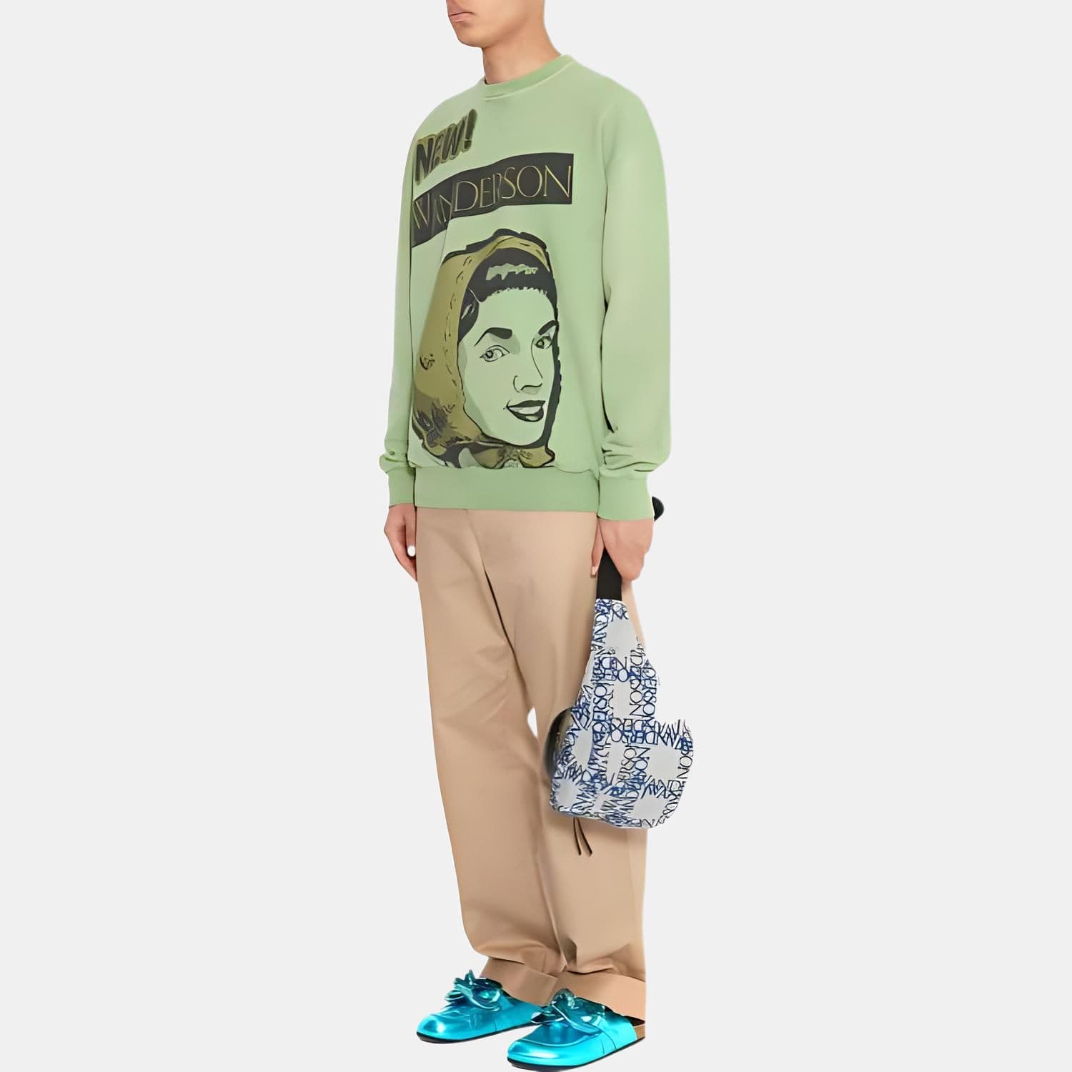 Худи JW Anderson Logo Crewneck Green — фото 4