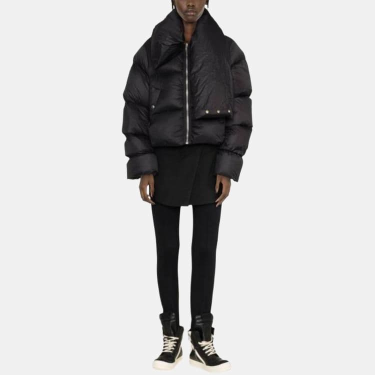 Пуховик Rick Owens High-Neck Down Jacket Black - изображение 5