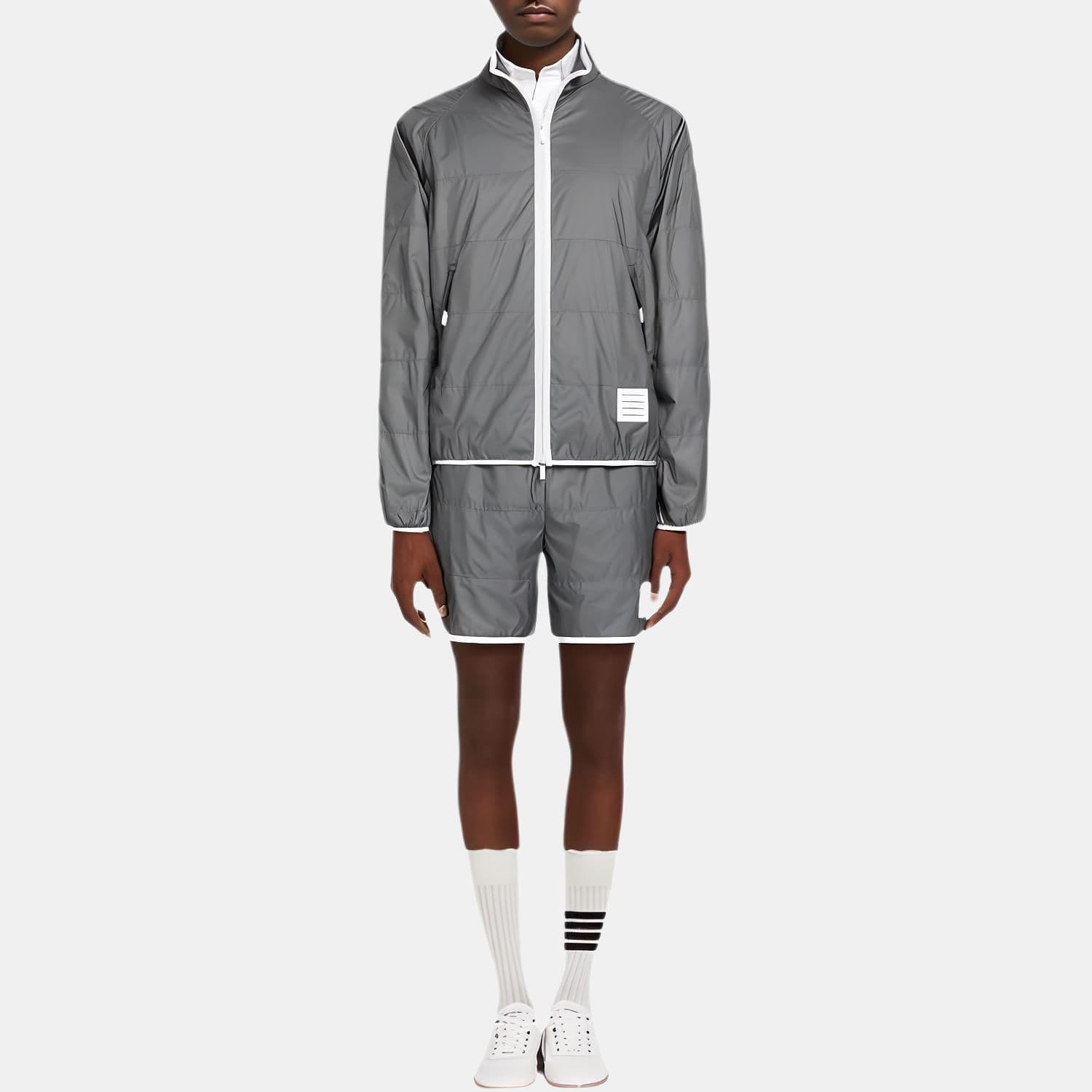 Куртка Thom Browne Quilted Nylon Jacket Silver - изображение 5