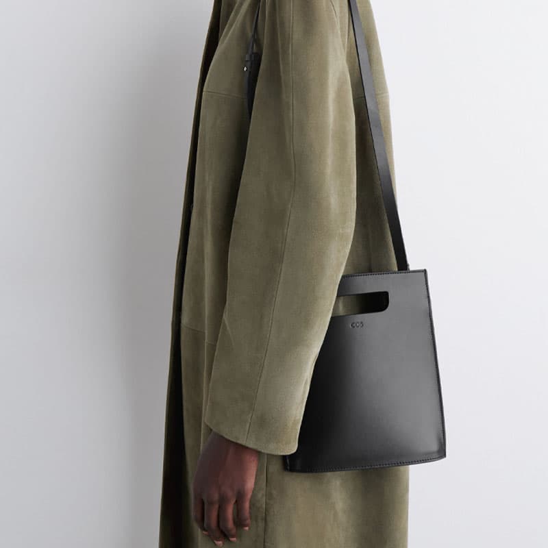 Сумка COS Folio Mini Leather Tote Black - изображение 4