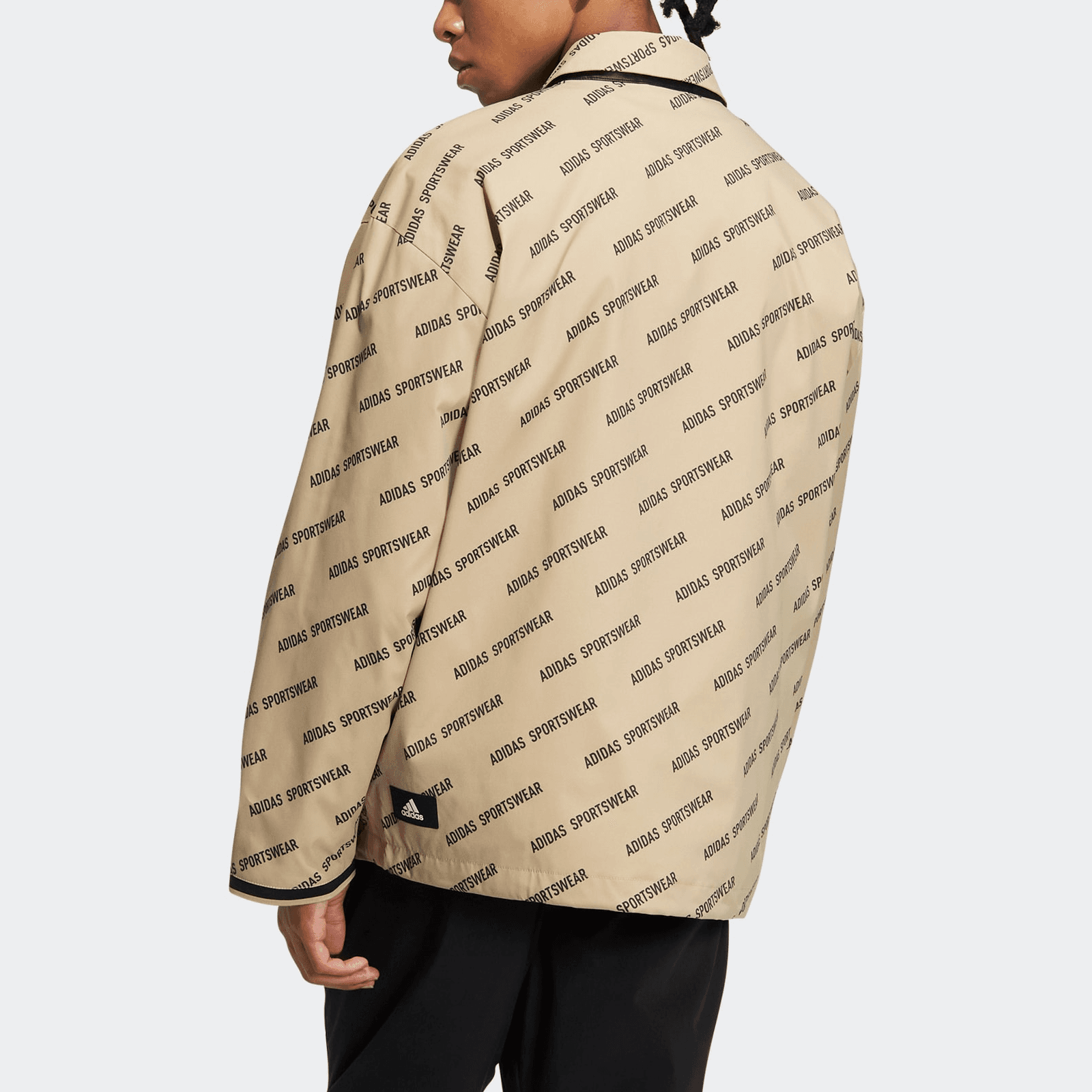 Куртка adidas Logo Print Polo Jacket Beige - изображение 4
