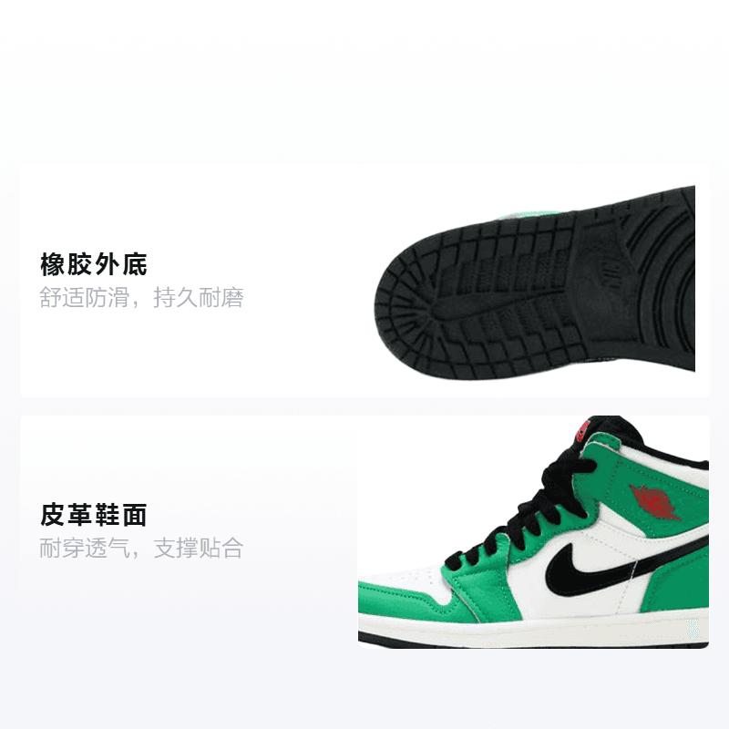 Кроссовки для баскетбола Jordan Air Jordan 1 Retro High OG "Lucky Green" - изображение 2