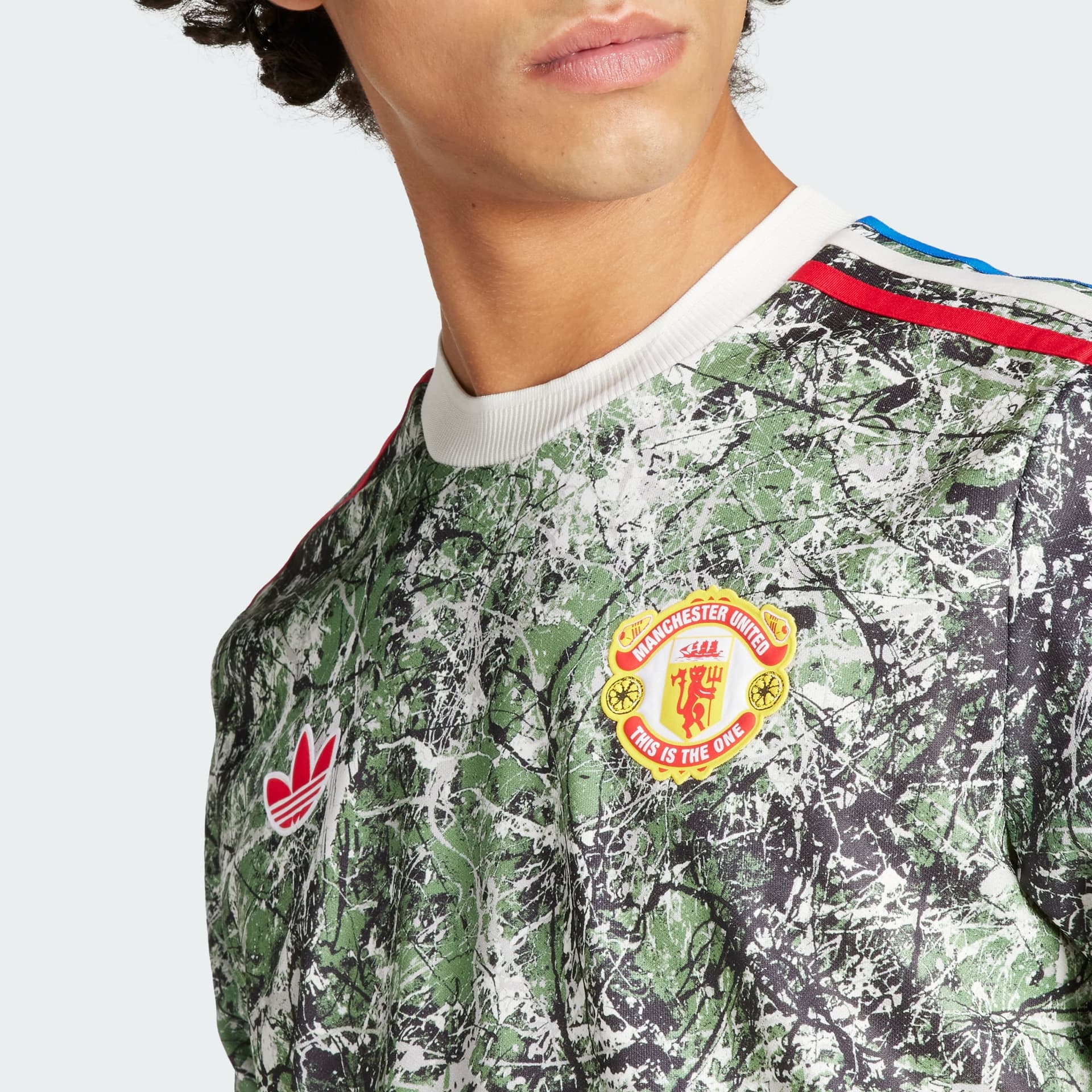 adidas Originals Manchester United Training Striped Tee Green - изображение 5
