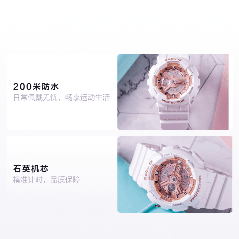 Часы Casio G-Shock GA-110-1B + Baby-G BA-110-7A1 - изображение 2