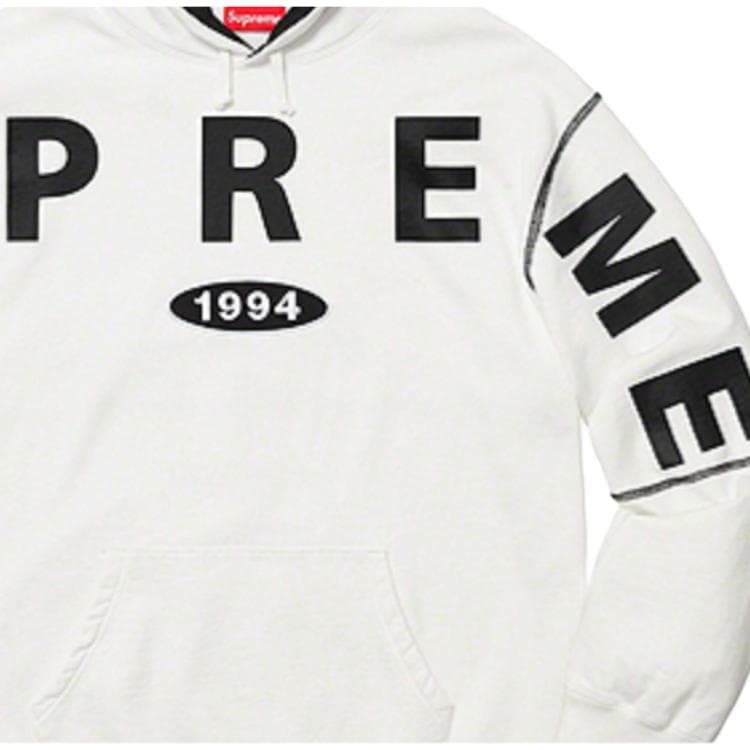 Кофта Supreme FW19 Spread Logo Hooded Sweatshirt White - изображение 3
